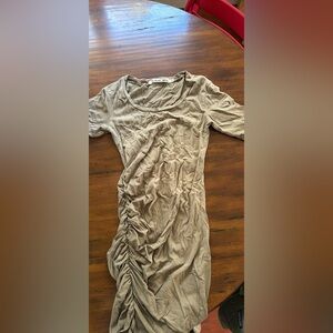 Ruched olive dress Micheal stars XS